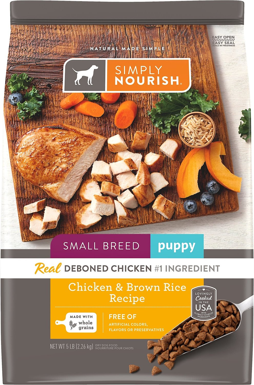 Simply Nourish Chicken & Brown Rice Recipe Small Breed Puppy Dry Dog