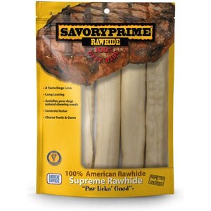 Savory Prime Supreme Rawhide Retriever Rolls 10" Dog Chews, 4 count