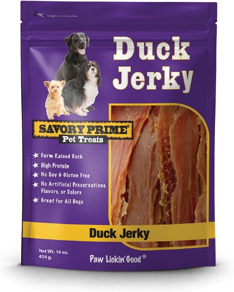Savory Prime Duck Jerky Dog Treats, 1-lb bag slide 1 of 2