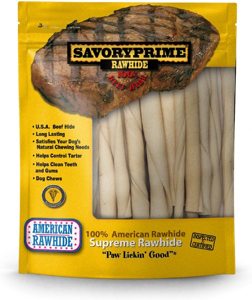 Savory Prime White Rawhide Twists Dog Treats, 5-in, 30 count slide 1 of 3