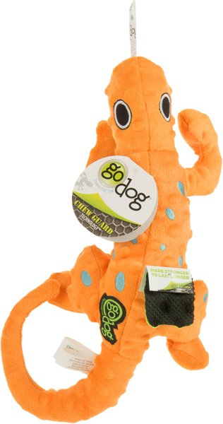 GoDog Amphibianz Chew Guard Gecko Squeaky Plush Dog Toy slide 1 of 9