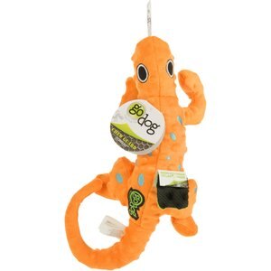 GoDog Amphibianz Chew Guard Gecko Squeaky Plush Dog Toy