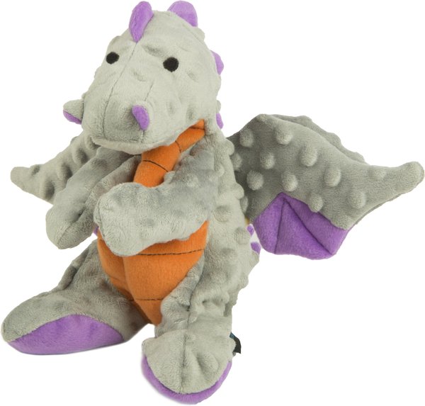 GoDog Dragons Chew Guard Squeaky Plush Dog Toy, Gray, Large slide 1 of 8
