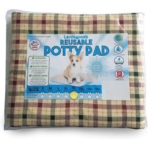 Lennypads Ultra Absorbent Washable Dog Pee Pads, Tan Plaid, XL Long: 24 x 36-in, Unscented