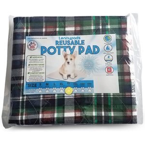 Lennypads Ultra Absorbent Washable Dog Pee Pads, Green Plaid, XL Long: 24 x 36-in, Unscented