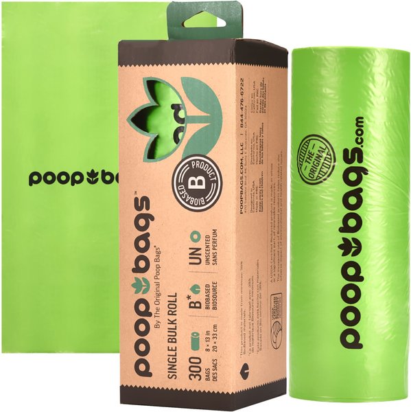 The Original Poop Bags USDA Biobased Bulk Roll, Green, Large, 300 count slide 1 of 5