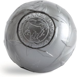 Planet Dog Orbee-Tuff Diamond Plate Ball Tough Dog Chew Toy, Chrome, Large