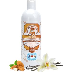 Pawtitas Organic Vanilla & Almond Oatmeal Dog Shampoo & Conditioner, 16-oz bottle