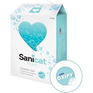 Sanicat Oxify Pure Unscented Clumping Clay Cat Litter, 14-lb box