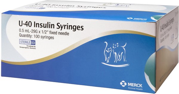 Merck Insulin Syringes U-40 29 Gauge x 0.5-in, 0.5 mL, 100 syringes slide 1 of 5