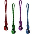 Multipet Nuts For Knots Long Rope Tug & Tennis Ball Dog Toy, Color Varies