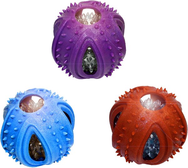 Multipet Doglucent TPR Outer Ring & Inner Ball Dog Toy, Color Varies slide 1 of 1