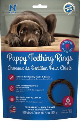 N-Bone Puppy Teething Ring Blueberry & BBQ Flavor Grain-Free Dog Treats, slide 1 of 1