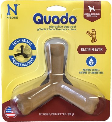 N-Bone Quado Interactive Bacon Flavored Dental Dog Treats, slide 1 of 1