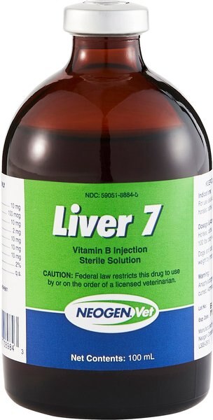 Liver 7 Vitamin Injectable for Dogs, Cats, Horses & Livestock, 100-mL slide 1 of 2