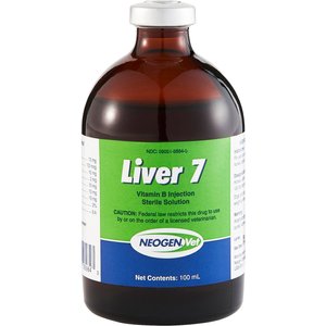 Liver 7 Vitamin Injectable for Dogs, Cats, Horses & Livestock, 100-mL