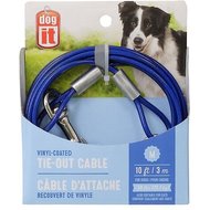 Dogit Tie-Out Cable, Blue, Medium, 10-ft