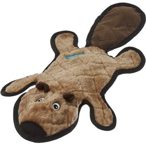 Frisco Flat Plush Squeaking Beaver Dog Toy