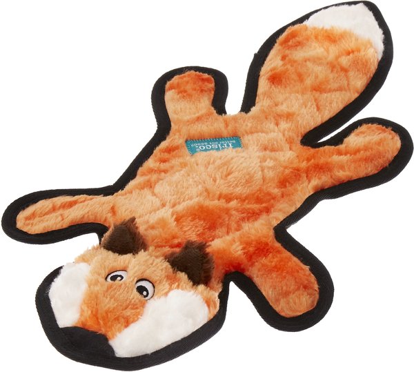 Frisco Flat Plush Squeaking Fox Dog Toy slide 1 of 4