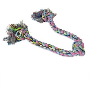 Booda Bone & Tug 3-Knot Rope Dog Toy, Multicolor, X-Large