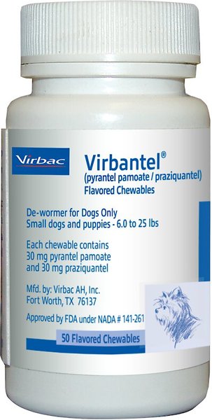Virbantel Chewable Flavored Tablets for Small Dogs, 6-25 lbs, 1 chewable flavored tablet slide 1 of 1