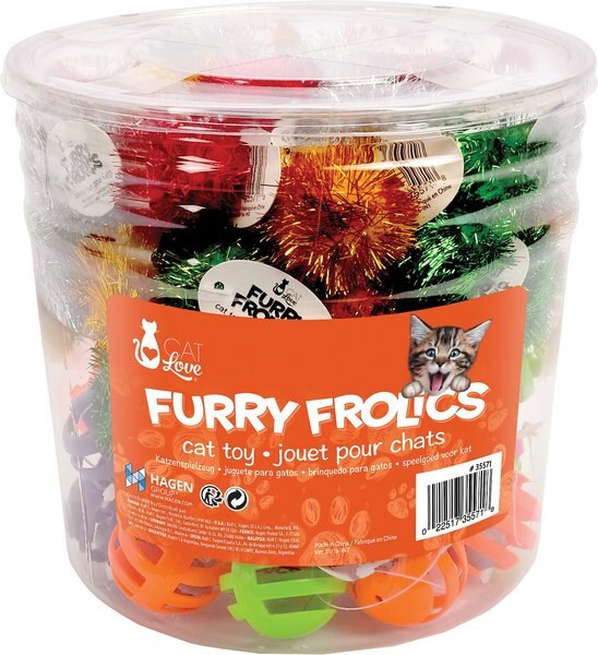 Cat Love Furry Frolics Plastic Ball Cat Toy with Catnip, 72 count slide 1 of 5