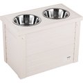 New Age Pet ecoFLEX Piedmont Double Diner Elevated Dog Bowls & Storage, Antique White, 4-cup