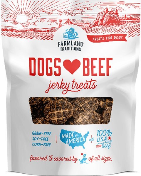 Farmland Traditions USA Dogs Love Beef Grain-Free Jerky Dog Treats, 5-oz bag slide 1 of 7