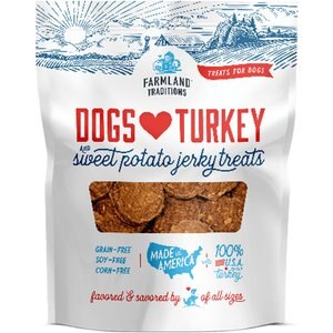 Farmland Traditions USA Dogs Love Turkey & Sweet Potato Grain-Free Jerky Dog Treats, 6-oz bag