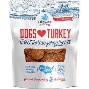 Farmland Traditions USA Dogs Love Turkey & Sweet Potato Grain-Free Jerky Dog Treats, 1-lb bag