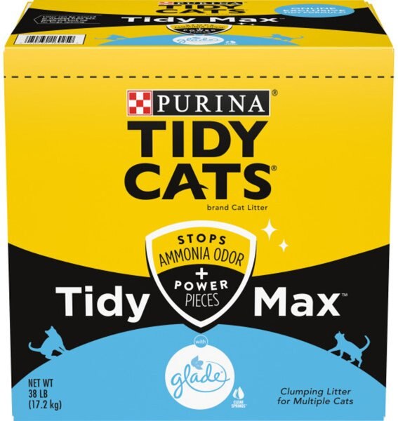 Tidy Max Glade Clear Springs Scented Clumping Clay Cat Litter, 38-lb box slide 1 of 11