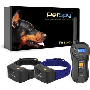 PetSpy P620 2000-ft Easy & Effective Adjustable Waterproof Remote Dog Training Collar, 2 collars