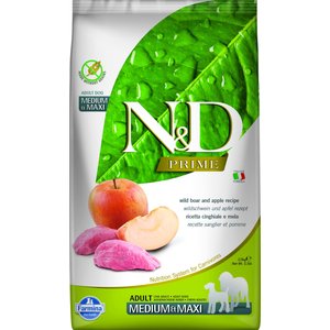 Farmina N&D Prime Boar & Apple Medium & Maxi Adult Grain-Free Dry Dog Food, 5.5-lb bag
