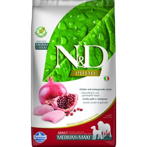 Farmina N&D Prime Chicken & Pomegranate Medium & Maxi Adult Grain-Free Dry Dog Food, 5.5-lb bag