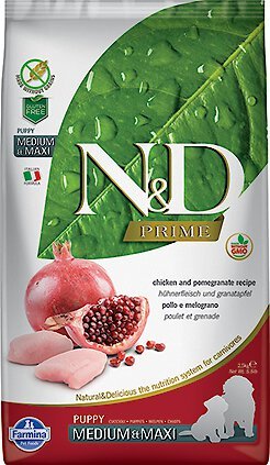 Farmina N&D Prime Chicken & Pomegranate Medium & Maxi Puppy Grain-Free Dry Dog Food, 26.4-lb bag slide 1 of 1