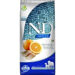Farmina N&D Ocean Herring & Orange Medium & Maxi Adult Grain-Free Dry Dog Food, 26.4-lb bag