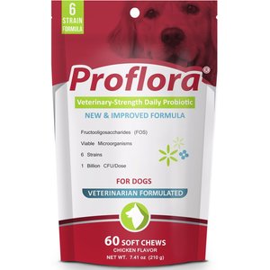 Proflora Chicken Flavored Soft Chew Digestive Supplement for Dogs, 60 count