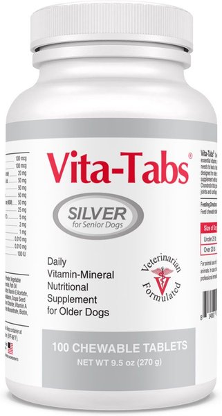 Vita-Tabs Silver Liver Flavored Multivitamin for Senior Dogs, 100 count slide 1 of 3