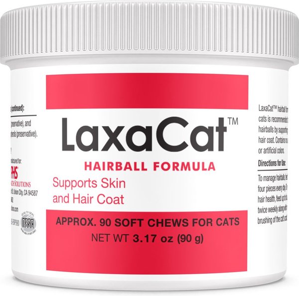LaxaCat Salmon Flavored Soft Chew Hairball Supplement for Cats, 90 count slide 1 of 3
