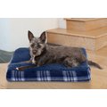FurHaven Faux Sheepskin & Plaid Deluxe Cat & Dog Bed w/Removable Cover, Midnight Blue, Small