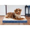 FurHaven Paw Decor Deluxe Memory Foam Cat & Dog Bed w/Removable Cover, Twilight Blue, Medium