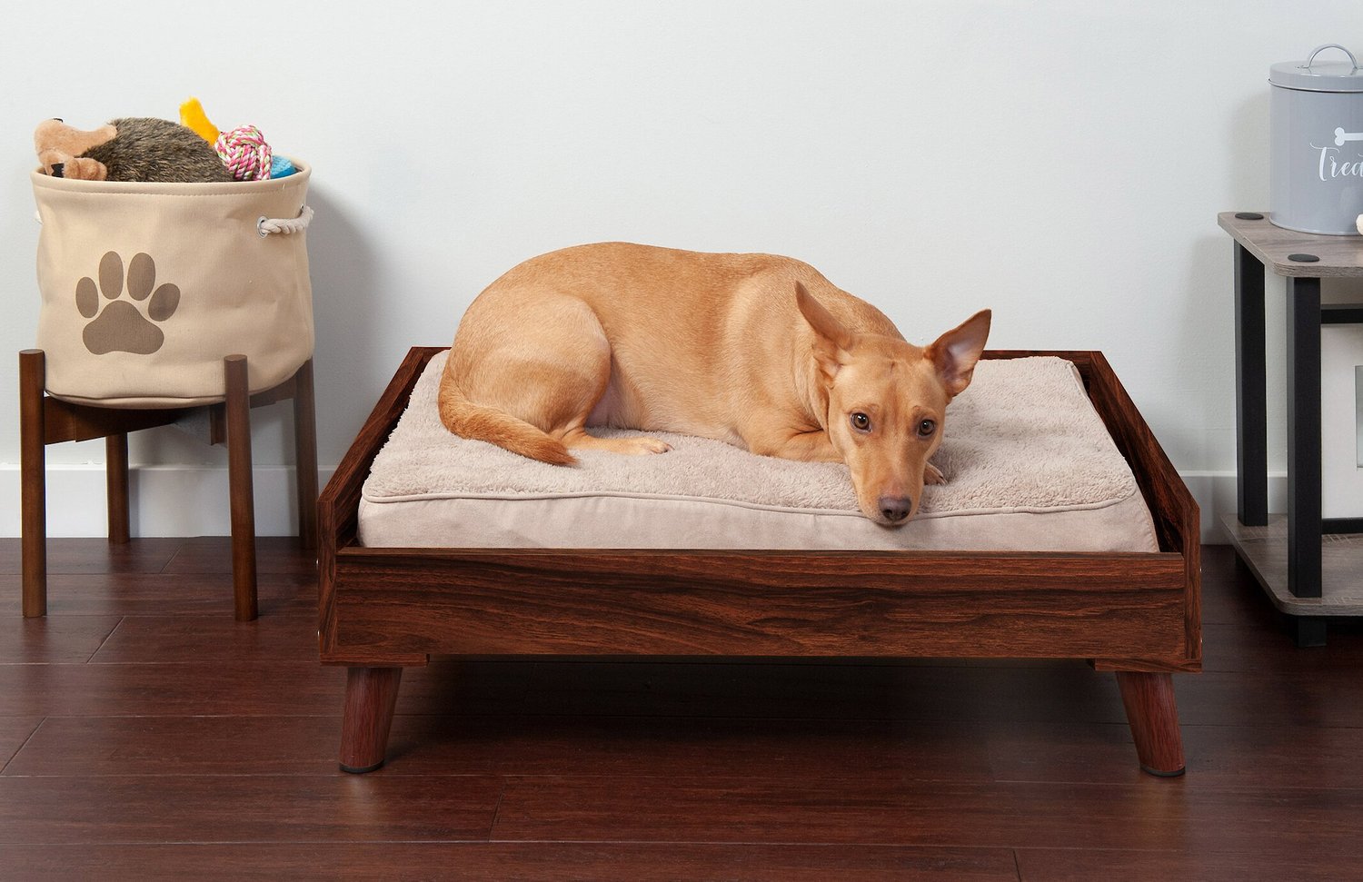 Furhaven Cat Dog Bed Frame Walnut, Dog Bed Bed Frame
