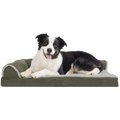 FurHaven Two-Tone Deluxe Chaise Memory Top Cat & Dog Bed w/Removable Cover, Dark Sage, Large