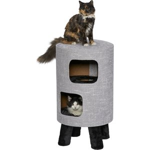 MidWest 2-Story Modern Feline Nuvo Stella Cat Condo, Silver