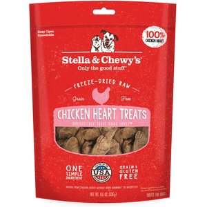 Stella & Chewy's Chicken Hearts Freeze-Dried Raw Dog Treats, 11.5-oz bag