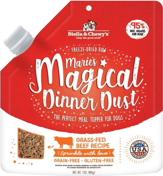 Stella & Chewy's Marie's Magical Dinner Freeze-Dried Raw Dust Grass-Fed Beef Dog Food Topper, 7-oz bag slide 1 of 4