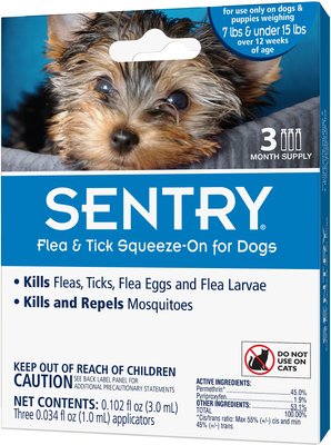 Sentry Flea & Tick Spot Treatment for Dogs, under 15 lbs, slide 1 of 1