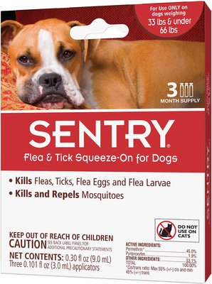 Sentry Flea & Tick Spot Treatment for Dogs, 33-66 lbs, slide 1 of 1