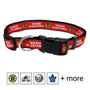 Pets First NHL Nylon Dog Collar, Chicago Blackhawks, Medium: 12 to 18-in neck, 5/8-in wide