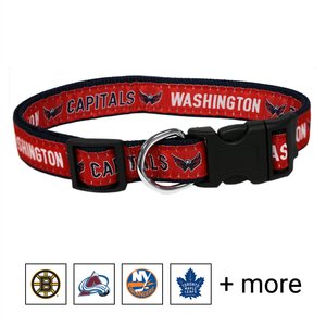 Pets First NHL Nylon Dog Collar, Washington Capitals, Large: 18 to 28-in neck, 1-in wide